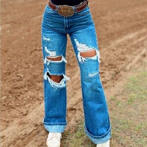 Women’s Wide Leg Western Jeans